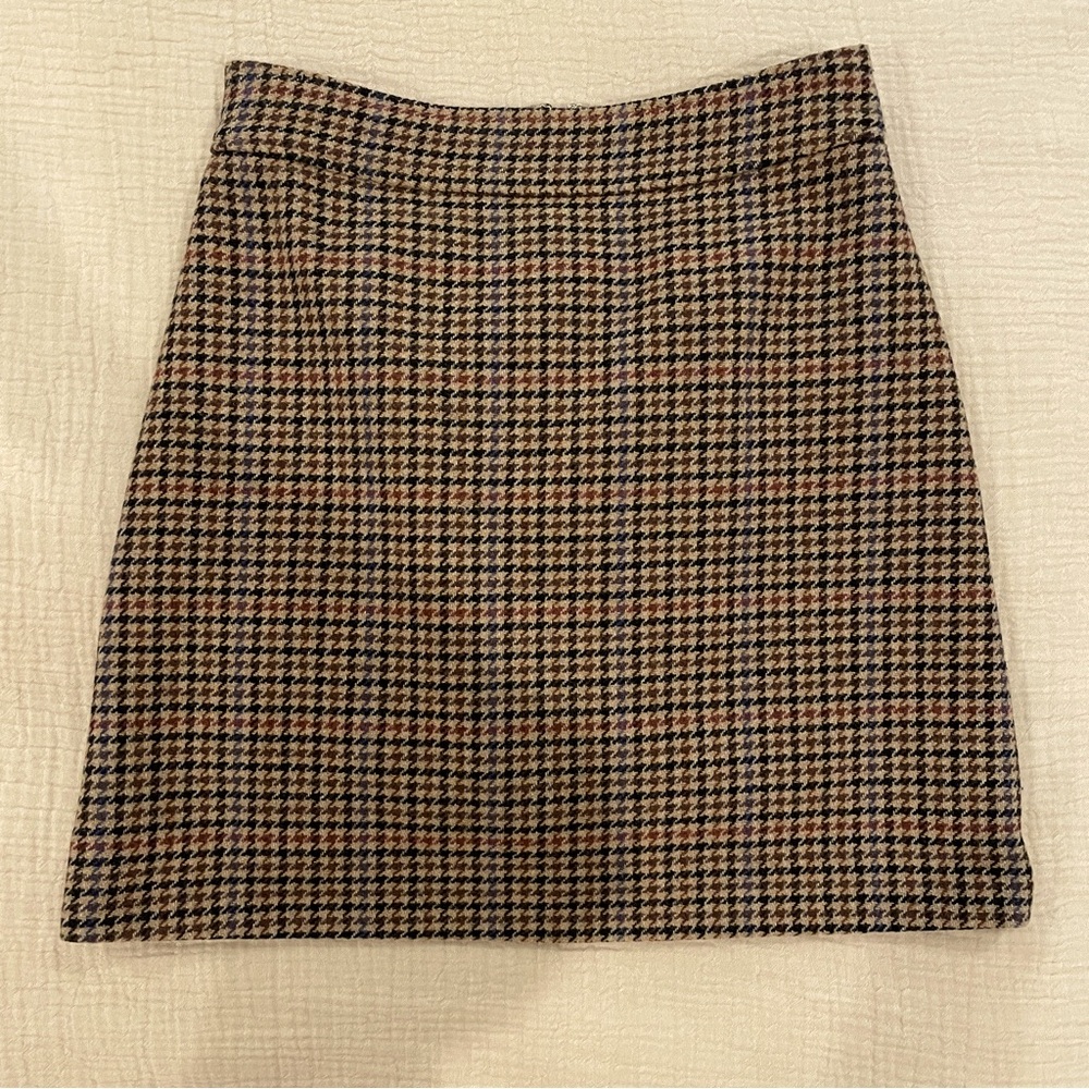JCrew houndstooth mini skirt